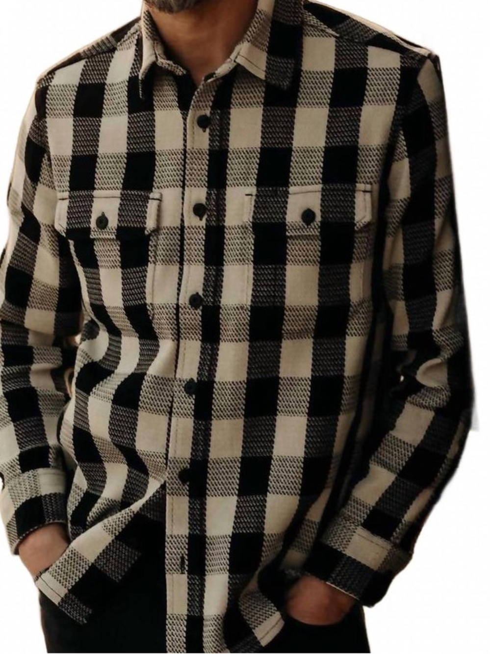 Taylor Stitch  The Division. shirt in Black Ingigo Check . Size 38